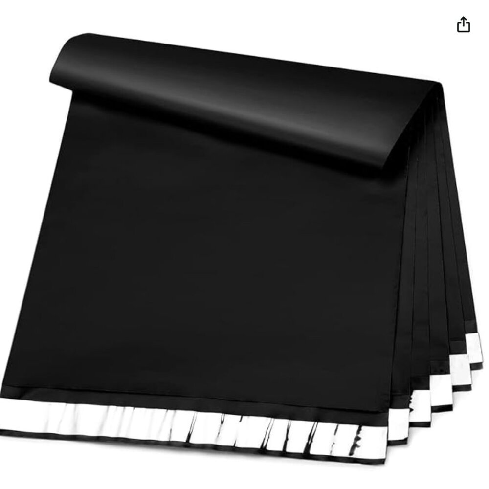 set of 10 -  10x13 polymailers - black